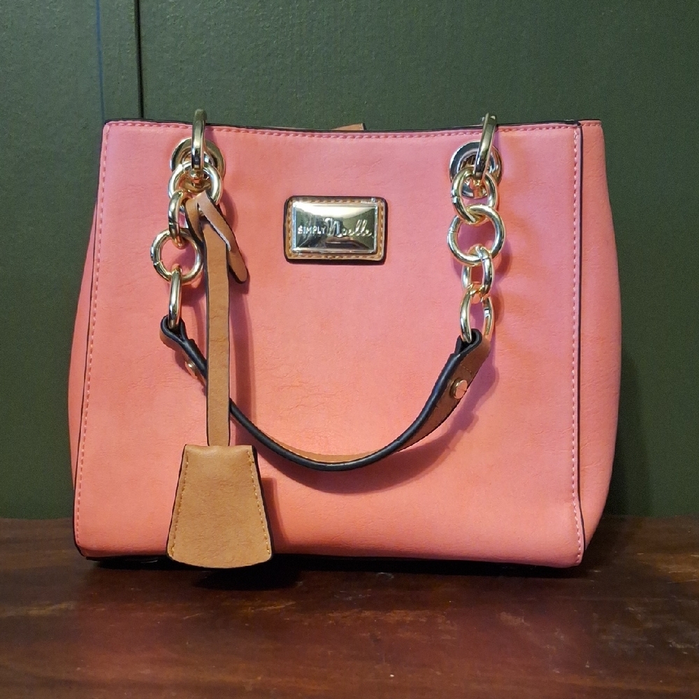 Simply Noelle Pink Shoulder Bag with Gold Accents